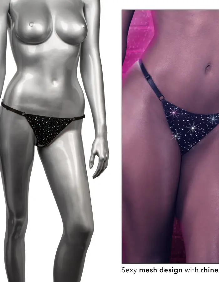 Radiance Crotchless Thong - One Size - Black