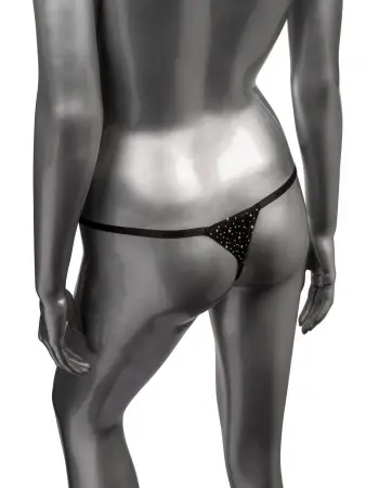 Radiance Plus Size Crotchless Thong - Black