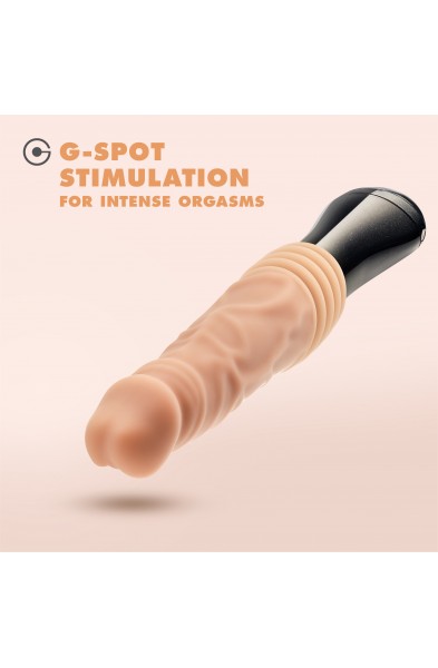 Dr. Skin Silicone - Dr. Knight - Thrusting  Gyrating Vibrating Dildo - Beige