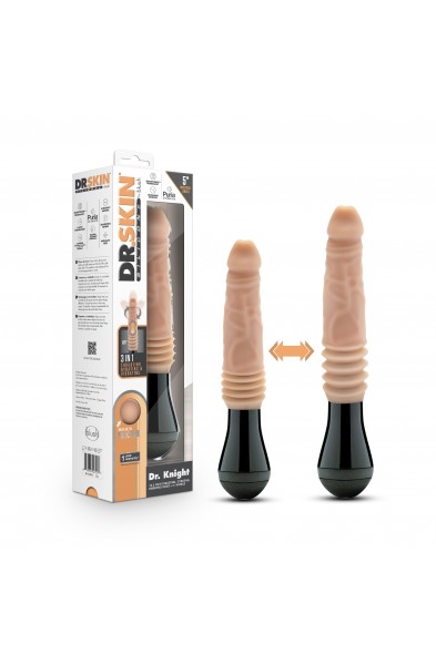 Dr. Skin Silicone - Dr. Knight - Thrusting  Gyrating Vibrating Dildo - Beige