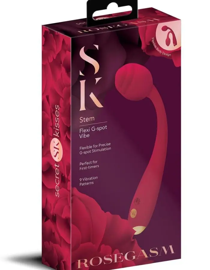 Rosegasm Long Stem Flexi G-Spot Vibe Rose - Red