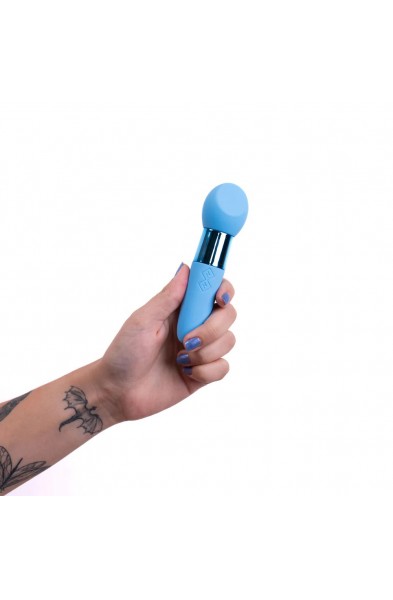 Rina Rechargeable Dual Motor Silicone 15- Function Vibrator - Blue