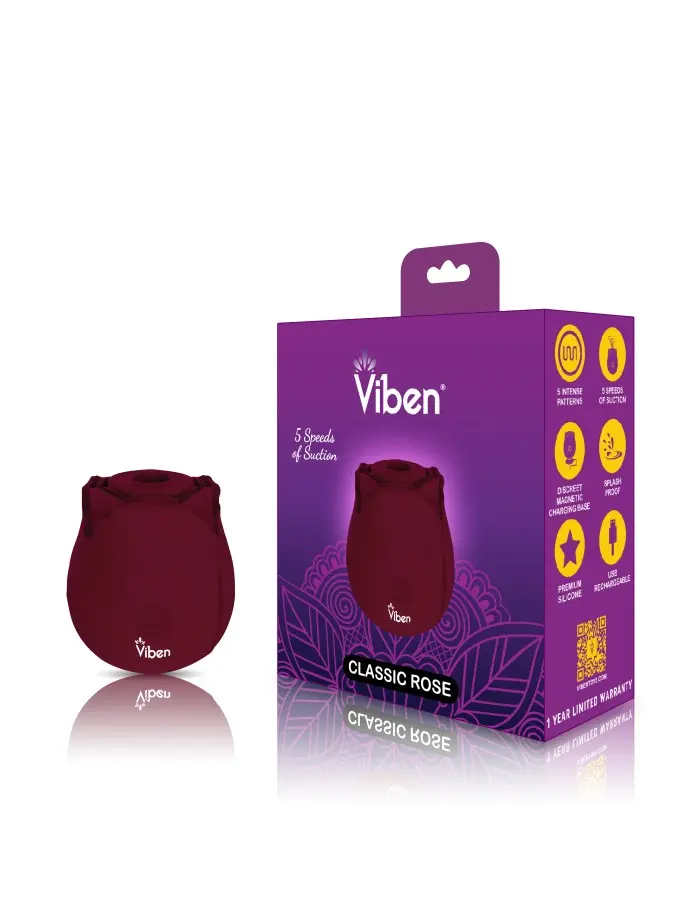 Classic Rose - Ruby - Handheld Rose Clitoral and  Nipple Stimulator