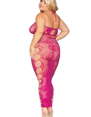 Bralette and Long Skirt - Queen Size - Beet
