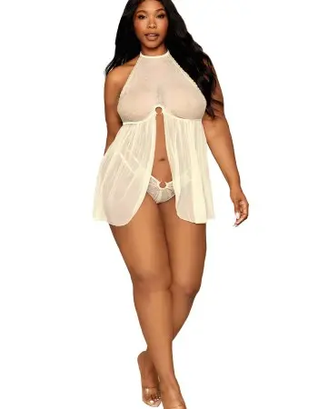 Babydoll and G-String - Queen Size - Daffodil
