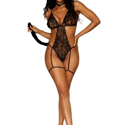 Frisky Kitty - One Size - Black
