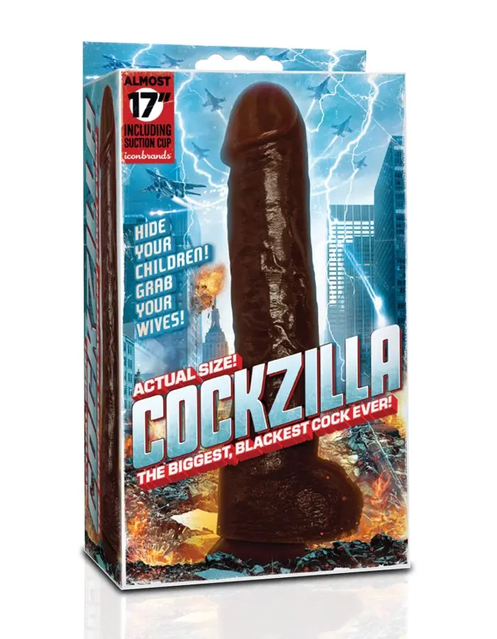 Cockzilla - Massive Nearly 17 Inch Realistic Black Colossal Cock