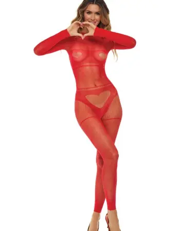 Mad Love Bodystocking - One Size - Red