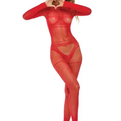 Mad Love Bodystocking - One Size - Red