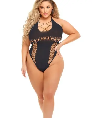 Hot Too Handle Bodysuit - Queen Size - Black