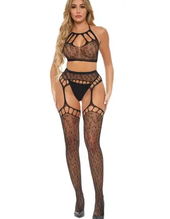 Rant With It 2 Pc Bra Set - One Size - Black