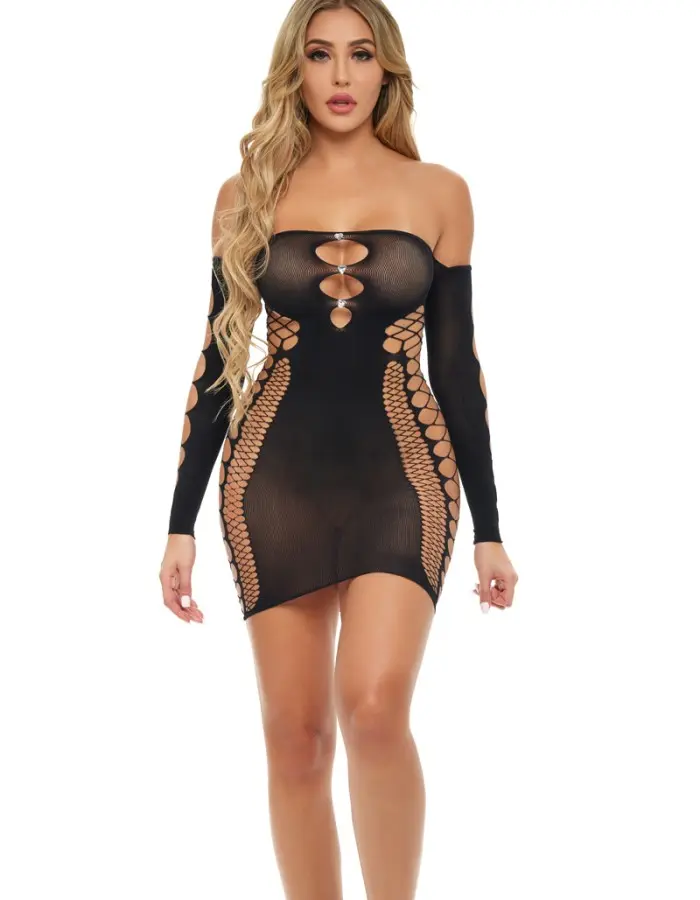 Diamond Drippin Dress - One Size - Black