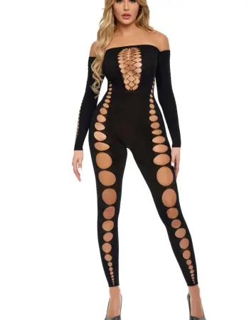 Boujee Gang Bodystocking - One Size - Black