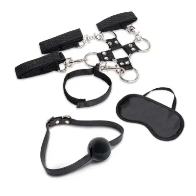 7 Pc Hogtie and Ball Gag Kit - Black