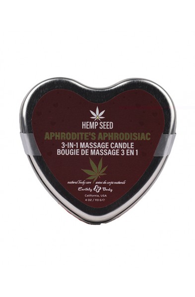 Hemp Seed 3-in-1 Valentines Day Candle -  Aphrodite's Aphrodisiac 4 Oz