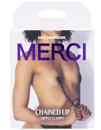 Merci - Chained Up - Nipple Clamps - Violet/black