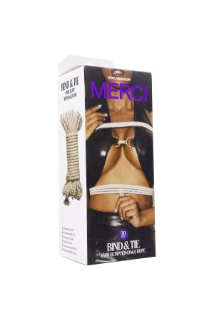 Merci - Bind and Tie - 6mm Hemp Bondage Rope - 30  Feet - Natural