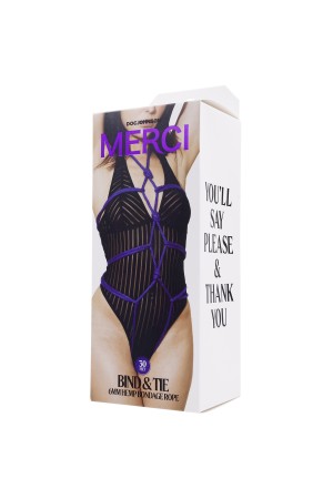 Merci - Bind and Tie - 6mm Hemp Bondage Rope - 30  Feet - Violet