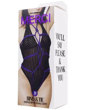 Merci - Bind and Tie - 6mm Hemp Bondage Rope - 30 Feet - Violet
