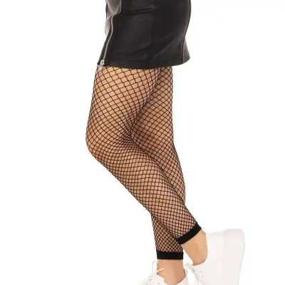 Industrial Net Footless Tights - One Size - Black