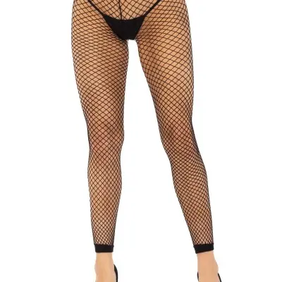 Industrial Net Footless Tights - One Size - Black