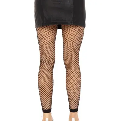 Industrial Net Footless Tights - One Size - Black