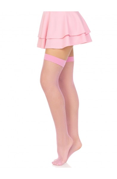 Nylon Fishnet Stocking - One Size - Pink