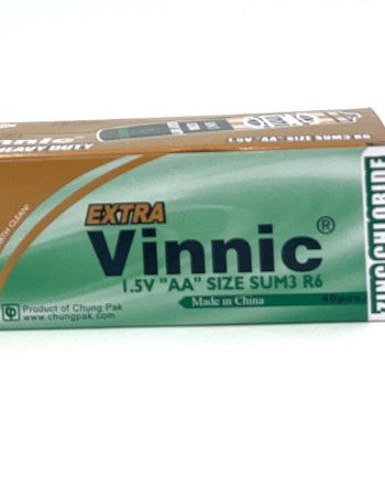 Vinnic Extra Heavy Duty AA Batteries- 40 Pcs. Box