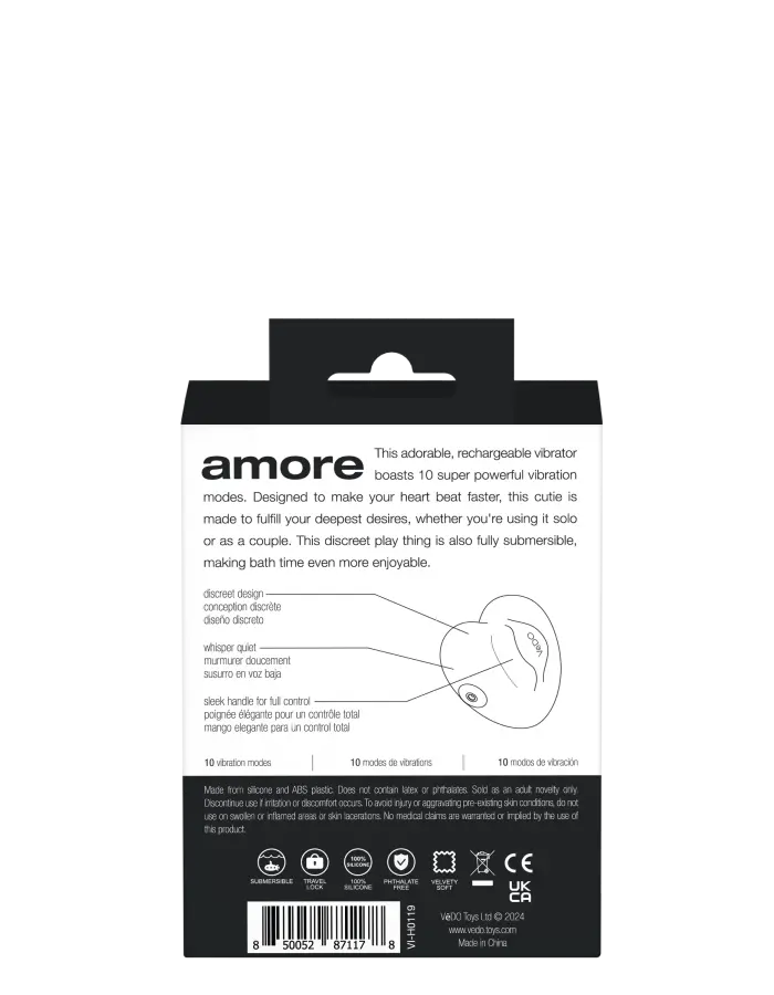 Amore Rechargeable Pleasure Vibe - Black