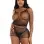 2 Pc Net Tank Top With Boy Shorts - One Size - Black