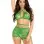 2 Pc Mary Jane Wrap Around Bra Top and Boy Shorts - One Size - Green