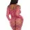 2 Pc Net Crop Top and Footless Tights - One Size - Neon Pink