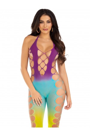 Ombre Footless Bodystocking - One Size - Ocean