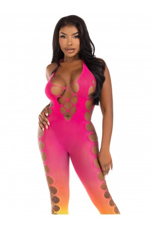 Ombre Footless Bodystocking - One Size - Sunset