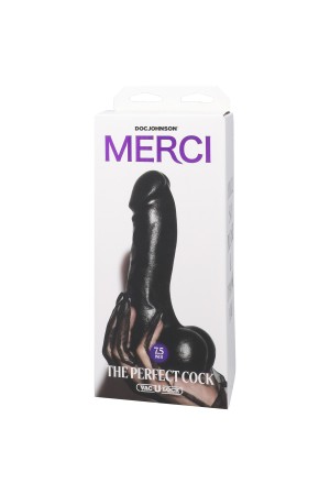 Merci - the Perfect Cock 7.5 Inch - With Removable Vac-U-Lock Suction Cup - Black