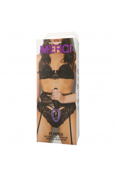 Merci - Pumped - Rechargeable Automatic Vibrating  Pussy Pump - Black