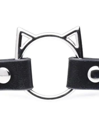 Kinky Kitty Ring Slim Choker - Black