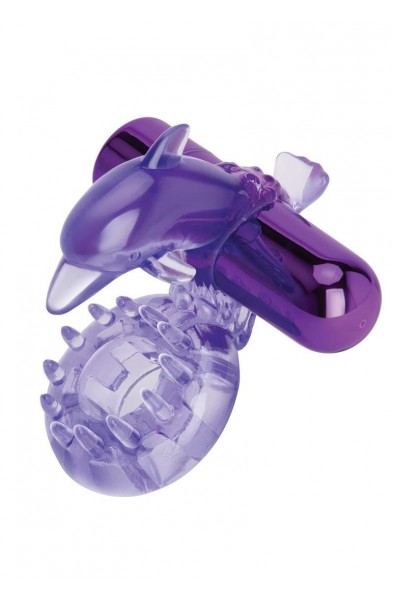 Bodywand Rechargeable Dolphin Ring With Ticklers - Purple