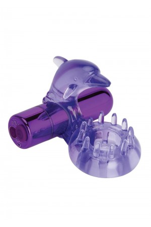 Bodywand Rechargeable Dolphin Ring With Ticklers - Purple