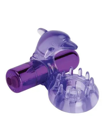 Bodywand Rechargeable Dolphin Ring With Ticklers - Purple