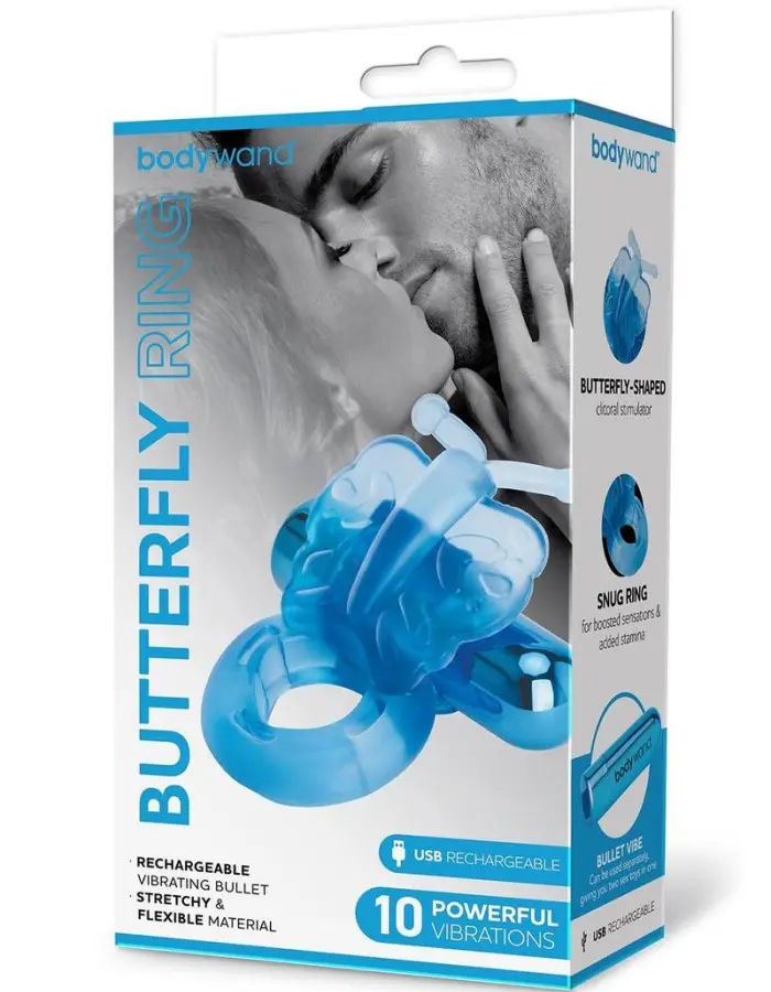 Bodywand Rechargeable Butterfly Ring - Blue