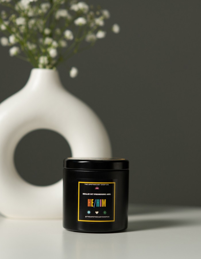 Gender Fluid Candle - He/him 4 Oz - Pineapple Sage