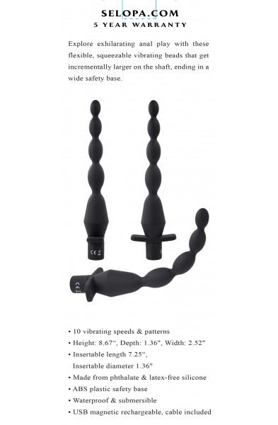 Vibrating Butt Beads - Black