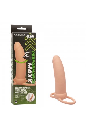 Performance Maxx Rechargeable Thick Dual  Penetrator - Ivory