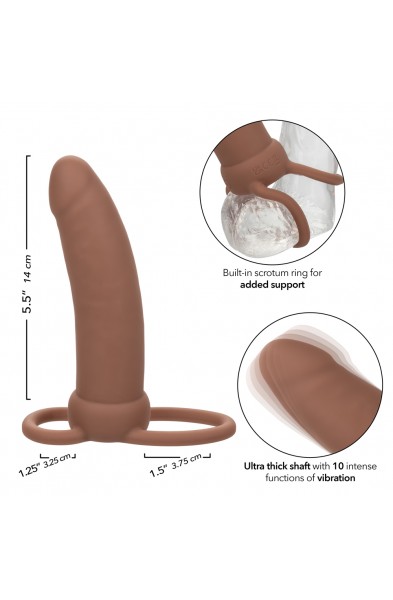 Performance Maxx Rechargeable Thick Dual  Penetrator - Brown