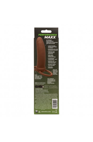 Performance Maxx Rechargeable Thick Dual  Penetrator - Brown