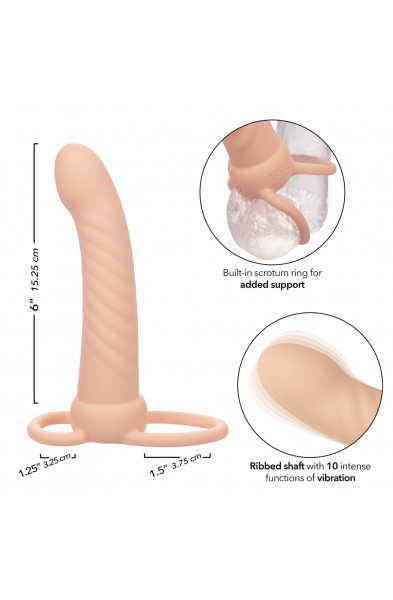 Performance Maxx Rechargeable Ribbed Dual Penetrator - Ivory