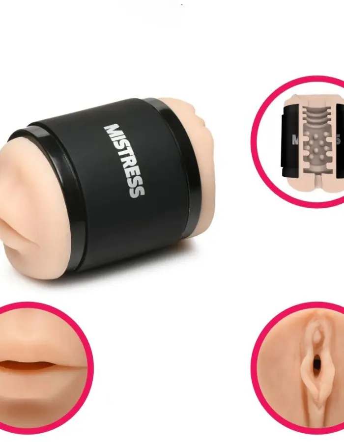 Mistress Double Shot Mouth and Pussy Stroker - Light