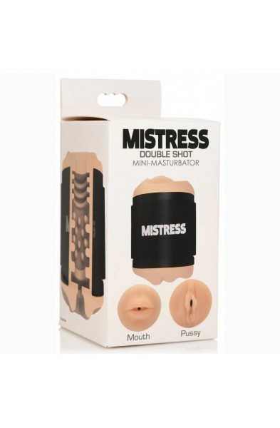 Mistress Double Shot Mouth and Pussy Stroker - Light