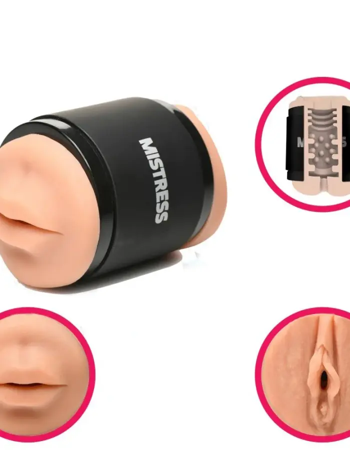 Mistress Double Shot Mouth and Pussy Stroker - Medium